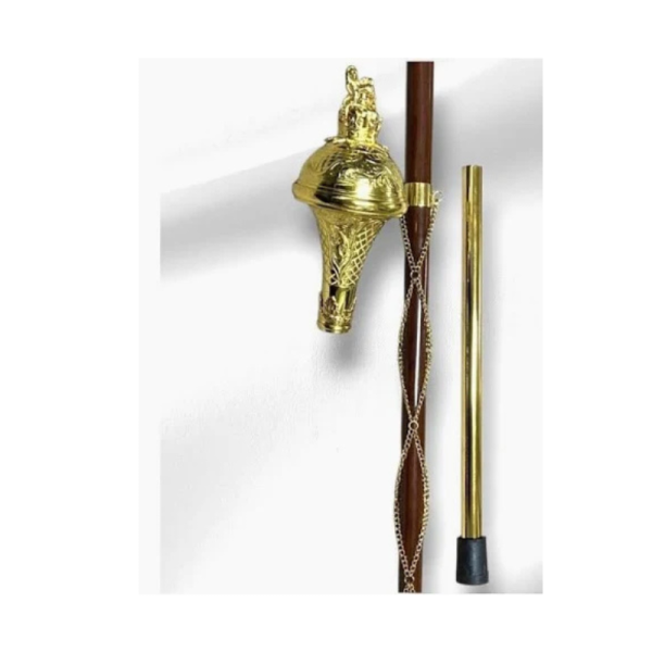 Gold Drum Major Mace Ceremonial Baton for Marching Band Conducting & Leadership