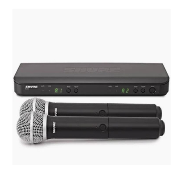 Professional Shure BLX288/PG58 Wireless Microphone Dual Channel UHF Vocal System