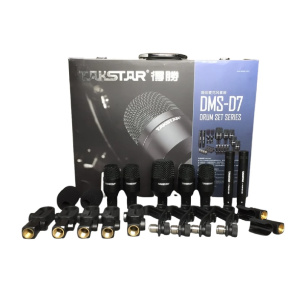 Talkstar Drum Microphone Kit Complete Drum Miking Set for Live & Studio